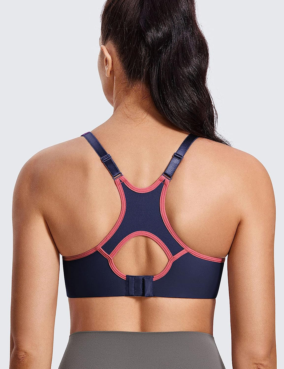 SYROKAN Women's Full Support High Impact Racerback Lightly Lined Underwire Sports  Bra