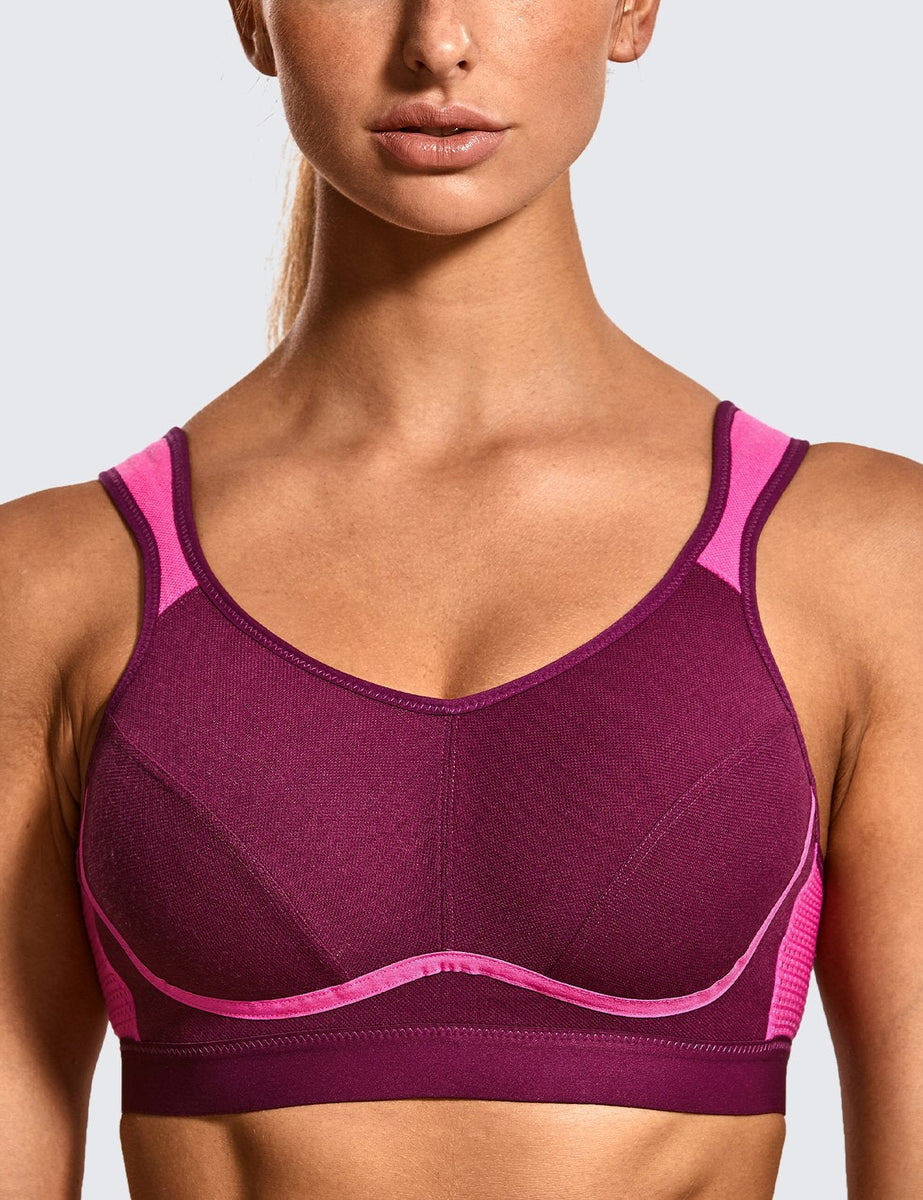 SYROKAN Sports Bra Wireless Comfort High Impact Support Bounce Control Plus  Size
