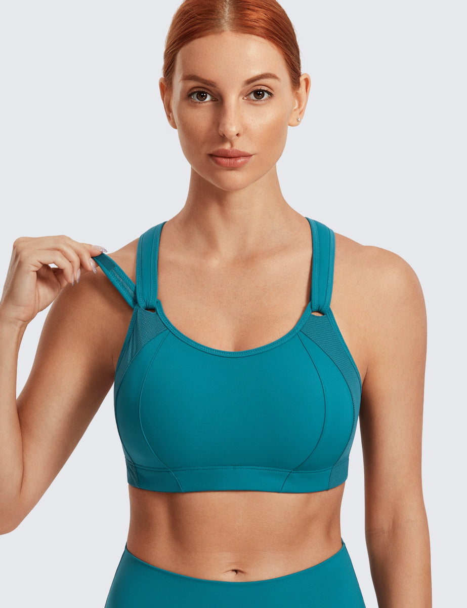 SYROKAN High Impact Sports Bras for Women High Support Underwire Racerback  Adjustable Straps Bounce Control Running Workout