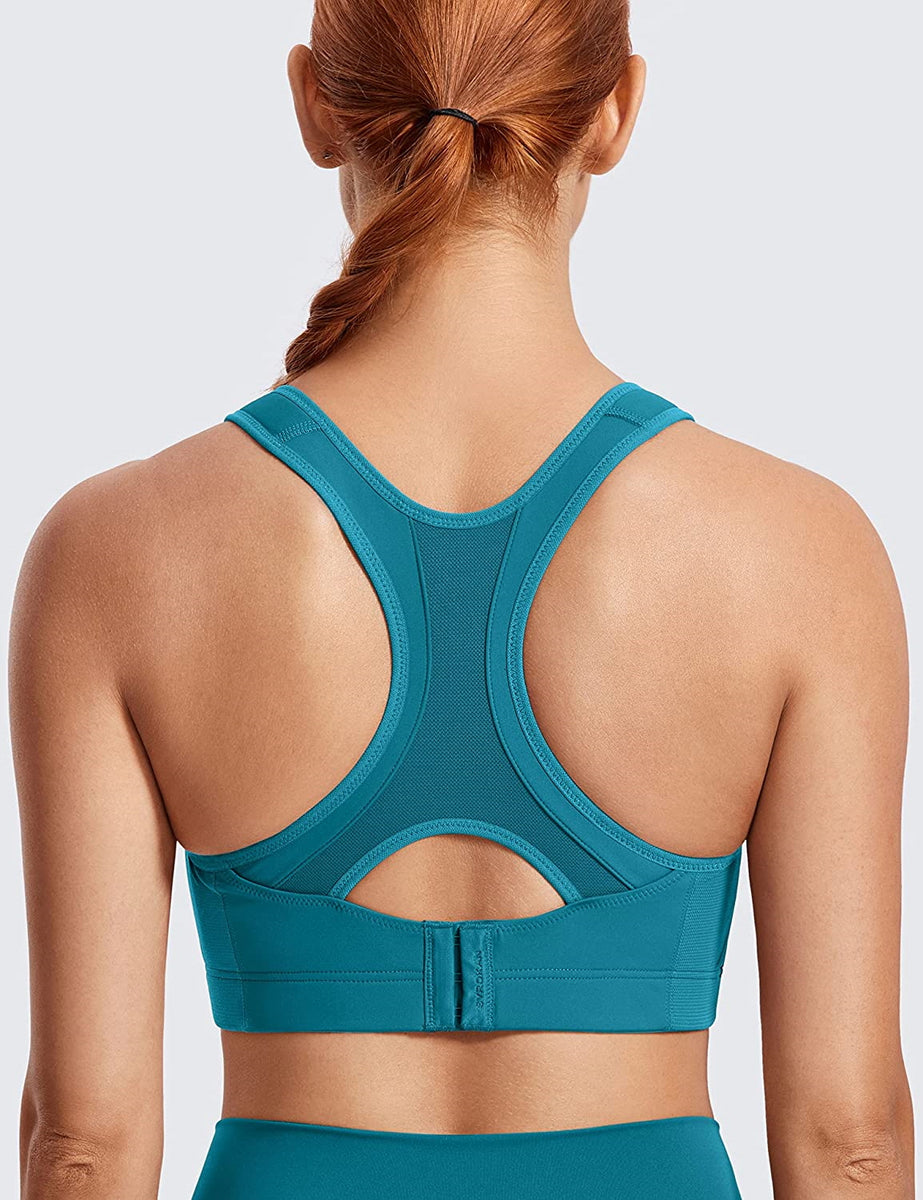 SYROKAN Front Adjustable Sports Bras for Women High Dominican