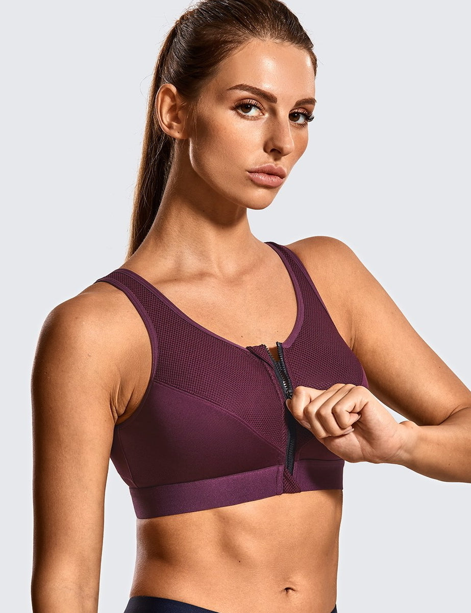 SYROKAN Sports Bras for Women High Support Underwire Padded High Impact,  (A307)