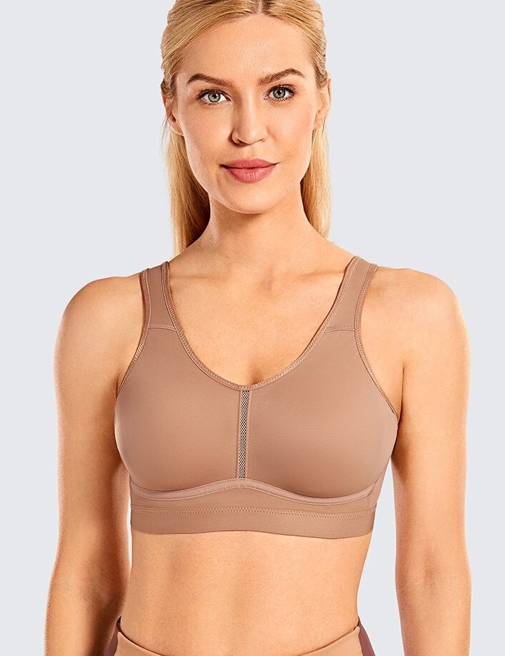 SYROKAN Women's High Impact Support Wirefree Bounce Control Plus Size  Workout Sports Bra Beige 44DD,  price tracker / tracking,   price history charts,  price watches,  price drop alerts