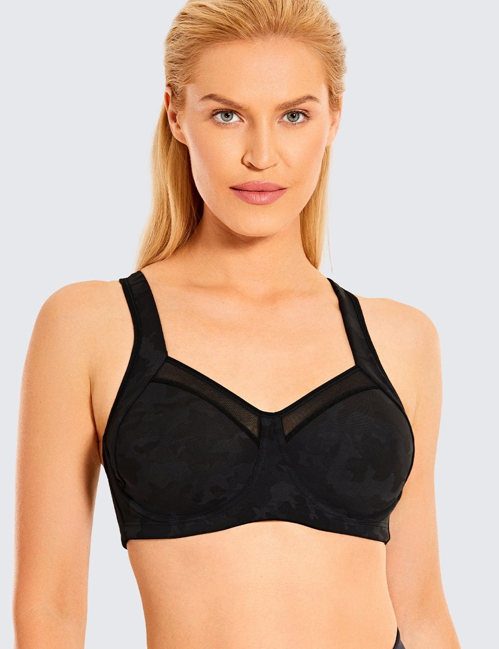 SYROKAN Women's Underwire Firm Support Contour High Impact Sports Bra Navy  38C : : Clothing, Shoes & Accessories